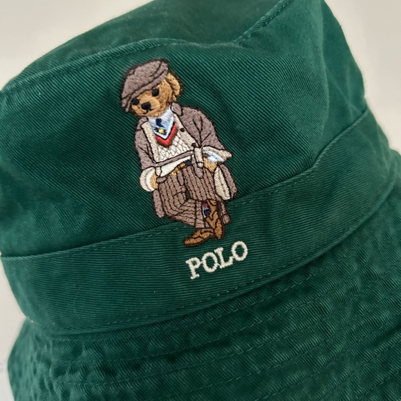 Polo Ralph Lauren Green Bear Bucket Hat - Picture 2 of 7
